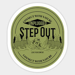 Connect With Nature Outdoors Outdoorsman Unplugged Sticker